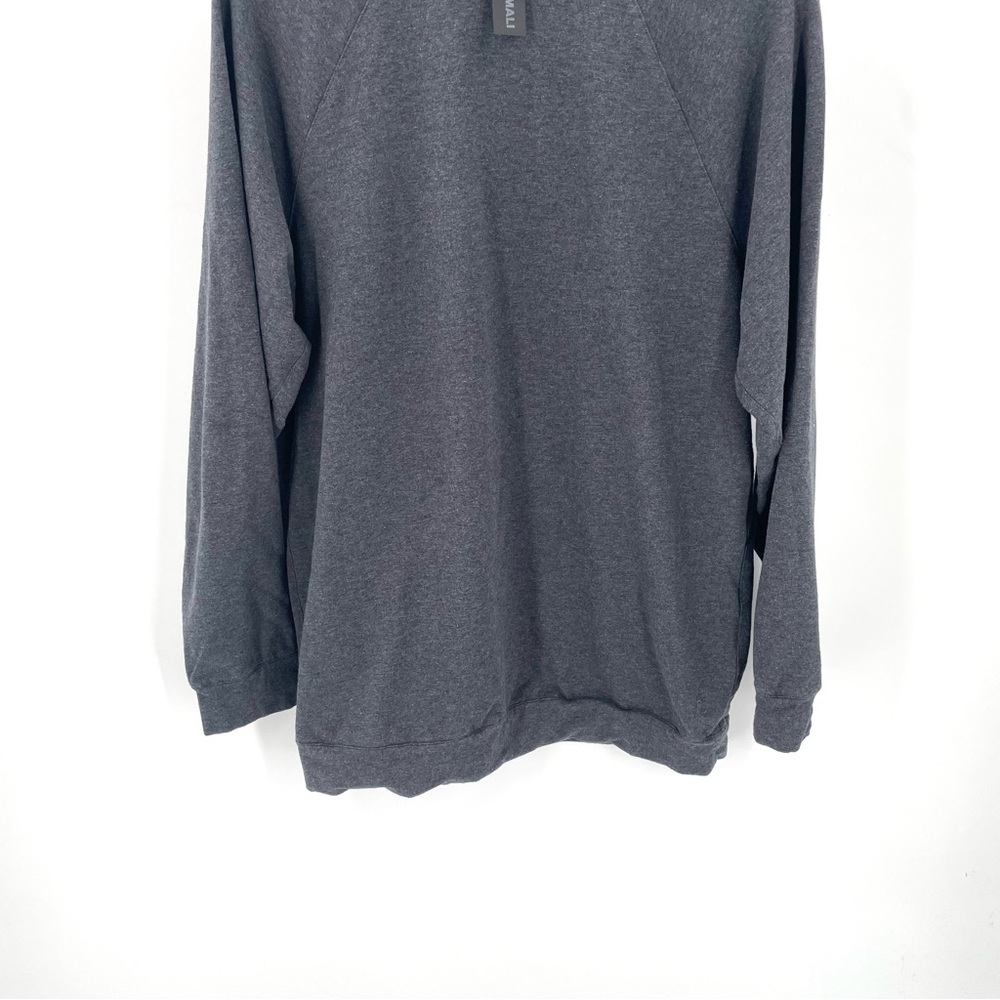 Norma Kamali Oversized Crewneck Long Sleeve Gray Lounge Tunic Cotton Sweatshirt - Picture 4 of 8
